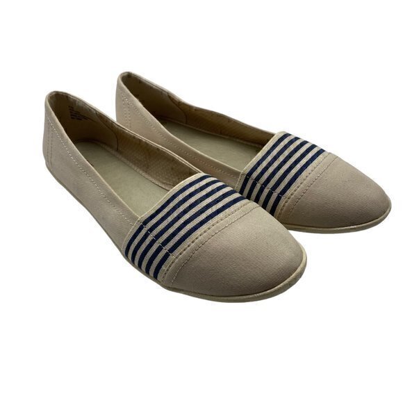 Avenue Alek Wheat Navy Canvas Flats Rubber Sole Size 9.5W - Picture 1 of 10